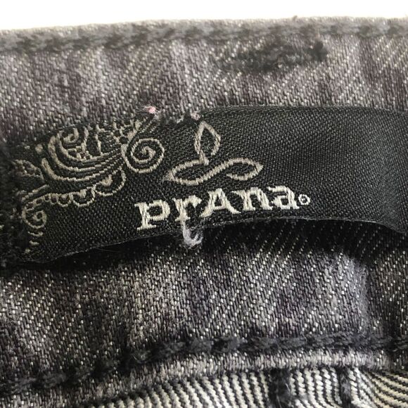 PrAna Gray Chevron Stretch Skinny Low-Rise Jeans 31" Inseam Sz 4 - Picture 7 of 9